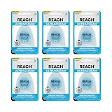 REACH Ultraclean Dental Floss, Mint, Plaque Remover for Teeth, Shred Resistant, Waxed, Easy on Gums & Teeth, Mint, Oral Care, PFAS Free, for Adults & Kids, 6 Pack, 30 yd
