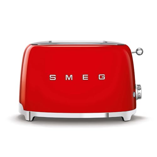Smeg Torradeira TSF01RDEU, 950 W, aço inoxidável, 2 ranhuras, vermelho