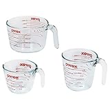 Pyrex Essentials 3 Pack Glass Measuring Cups Set 1 2 4 Cup M