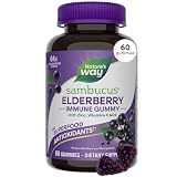 Nature's Way Sambucus Elderberry Gummies, Immune Support Gummy for Adults & Kids Ages 4+ with Black Elderberry Extract, Vitamin C, Vitamin D3, and Zinc*, 60 Gummies