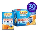 Emergen-C Immune+ Triple Action Immune Support Powder, BetaVia (R), 1000mg Vitamin C, B Vitamins, Vitamin D and Antioxidants, Super Orange, Back to School Essentials – 30 Count