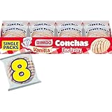 Bimbo Conchas Vanilla Pastry, 8 individual packs, (2.12 oz each), Pastries, 16.96 oz Box