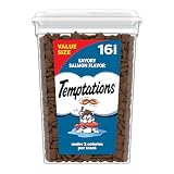 Temptations Cat Treats Classic Crunchy and Soft Cat Treats, Savory Salmon Flavor, 16 oz. Tub