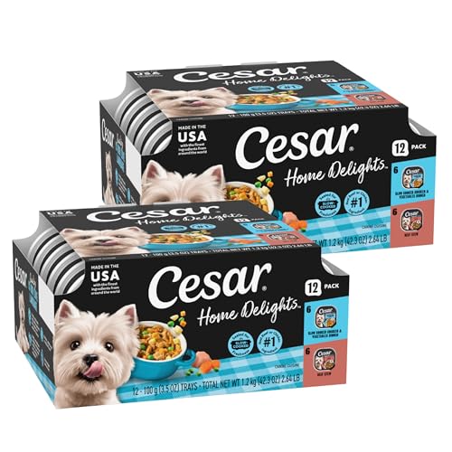 Cesar Home Delights Adult , Slow Cooked Chicken & Vegetables Dinner in Sauce…