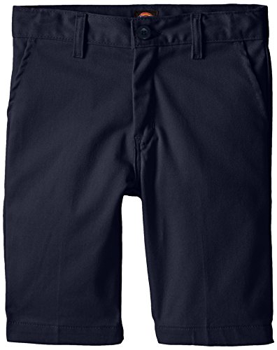 Dickies Khaki Big Boys' Slim Fit Stretch Flat Front Short, Dark Navy, 18