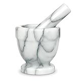 Hic Kitchen Tall Mortar And Pestle Set Solid Carrara Marble