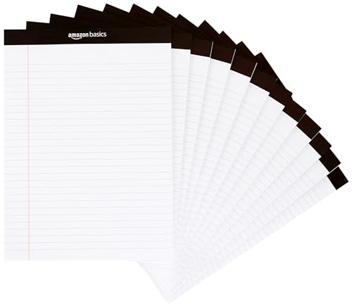 Amazon Basics Wide Ruled Lined Writing Note Pads for Office Supplies, 8.5" x 11.75",