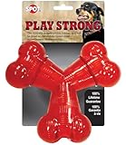 SPOT Play Strong Trident Bone - Durable TPR Long Lasting Dog Chew for Aggressive Chewers, Hole for Treats, Virtually Indestructible Toy for Large Dogs & Puppies up to 90lbs - 6 inch