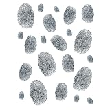 Beistle 54242 22-Piece Fingerprint Wall Clings-1 Sheet, 12 by 17-Inch, Black/White
