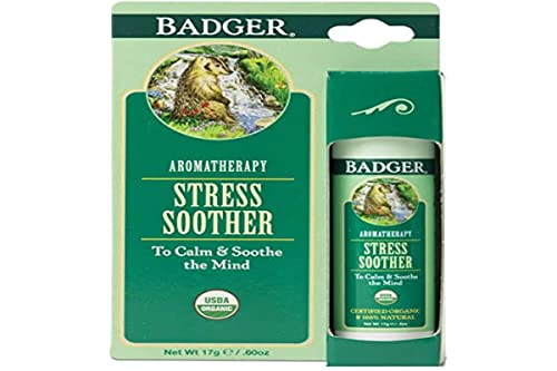Badger Stress Soother Balm, Organic Essential Oil Aromatherapy Stick, 0.6 oz