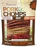 Pork Chomps Dog Chews 5 Inch Munchy Sticks 50 Count Assorted