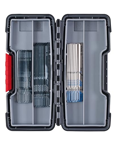 Bosch Professional Accessories Professional 30tlg. Stichsägeblatt Set Basic for Wood and Metal (für Holz und Metall, Zubehör Stichsäge), Grau