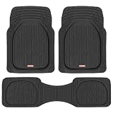 Motor Trend FlexTough Floor Mats for Cars, Black Deep Dish All-Weather Car…