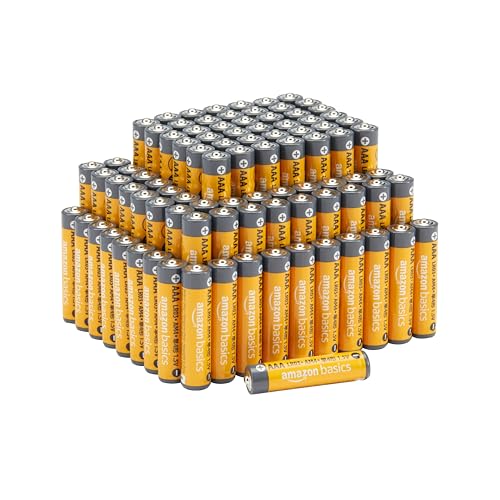 Amazon Basics - Paquete de 100 pilas alcalinas AAA de alto rendimiento, 1,5 volt