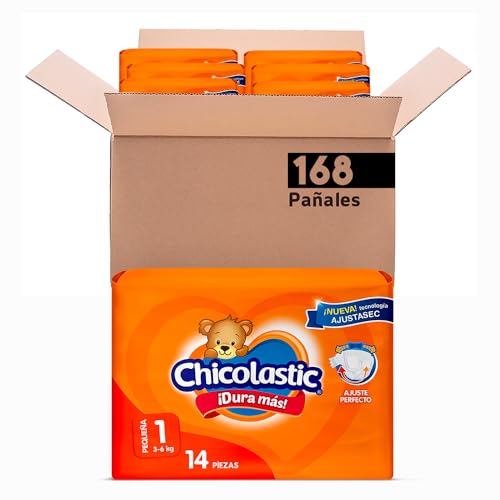 Chicolastic Classic Pañales, Talla Recién Nacido/1, 168 pañales