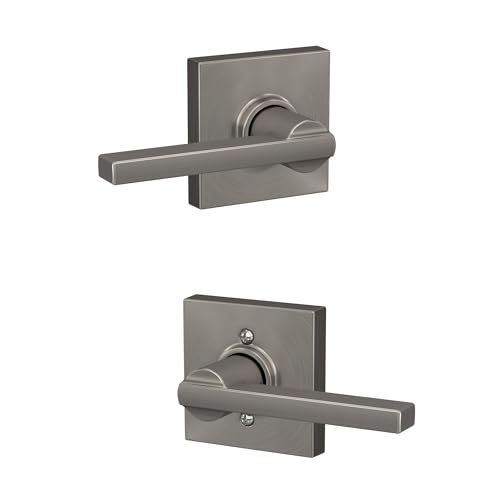 SCHLAGE F10 LAT 619 COL Collins Trim Latitude Hall und Kleiderschrank Hebel, Sat