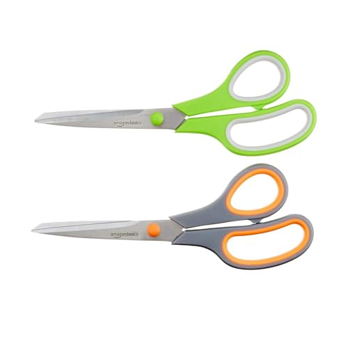 Amazon Basics Multipurpose Stainless Steel Scissors for Office, Crafts, Paper Cutting