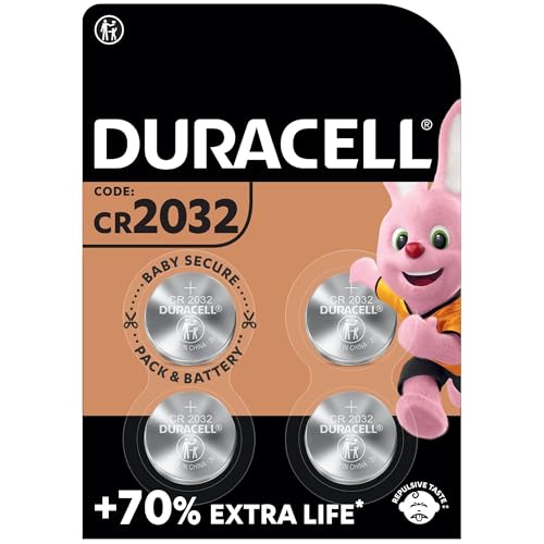Duracell CR2032 Knopfzellen, CR 2032 Lithium Knopfzelle 3 V (4 Stück), ideal für