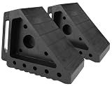 Maxxhaul Solid Rubber Wheel Chock 2 Pack 8 X 4 X 6 Heavy Dut