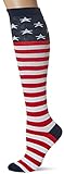 K. Bell Socks womens American Novelty Knee High Casual Sock, American Flag (Red/White/Blue), Shoe Size 4-10 US