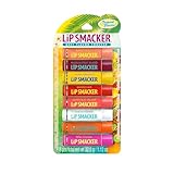 Lip Smacker Flavored Lip Balm Tropic Fever 8 Count (Pack of 1), Passion Fruit, Peach, Breezey-Teazey, Pina Colada, Grapefruit, Coca Cabana, Tangerine, Mango, Clear