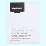 Amazon Basics Multipurpose Copy Printer Paper, 8.5 x 11 Inches, 20 lb, 92 Bright, White, 1 Ream (500 Sheets), Jam-Free