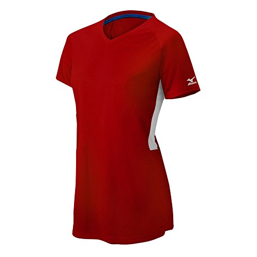 Mizuno 350583.1000.08.XXL Comp T-Shirt à col en V pour Femme Rouge/Blanc Taille 