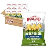 Boulder Canyon Classic Sea Salt Flavored Potato Chips, Made With Avocado Oil, Canyon Cut, Gluten Free, 5.25 Ounces (Pack Of 12)