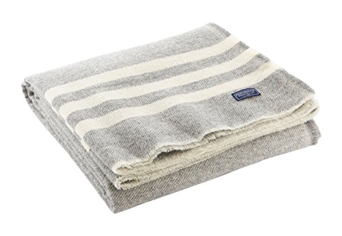Faribault Woolen Mill Trapper Throw, Gray/Natural