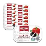 King Oscar Mackerel in Olive Oil, Mediterranean Style, 4.05 Ounce Can (Pack of 12), Skinless & Boneless, Wild Caught Canned Mackerel (Packaging May Vary)