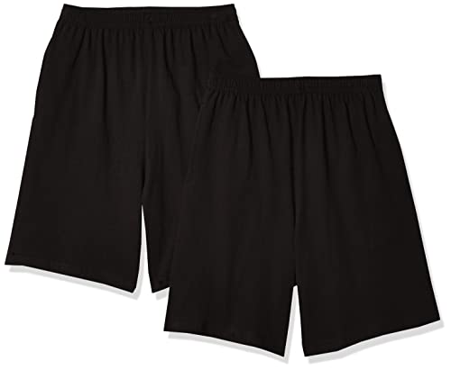 Hanes Big Boys' Jersey Short (Pack of 2), Black, XL