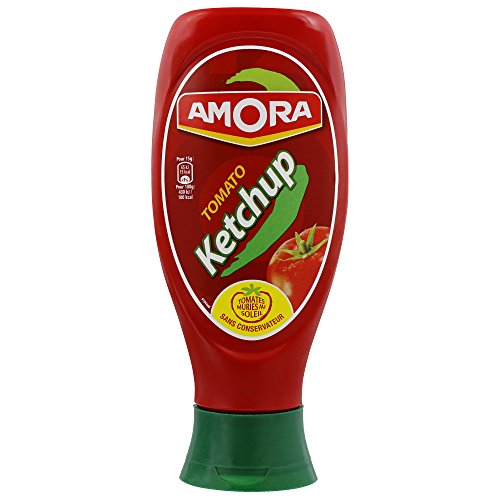 Amora Ketchup Flacon Souple tête en bas, sans conservateurs, ni édulcorants 550g