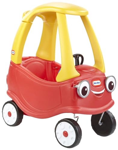 Little Tikes Cozy Coupe - Coche de Empuje Infantil - Carro Montable para Niños y Niñas - Auto con Claxon, Botón de Arranque - Carrito de Empuje - Ride on para Niños - Color Rojo/Amarillo