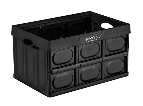 GreenMade InstaCrate - Contenedor de almacenamiento plegable, 12 galones, color negro