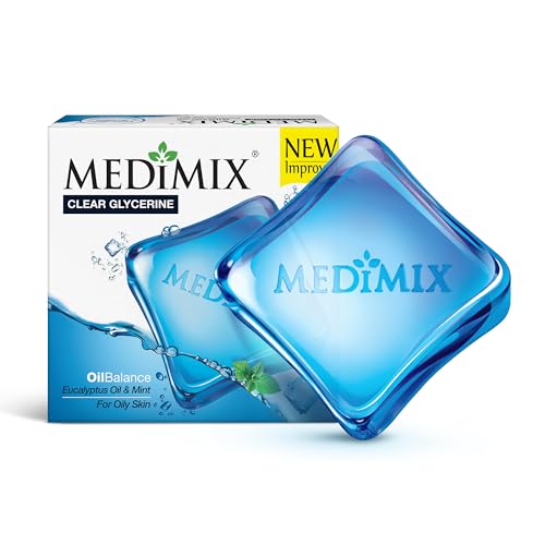 Medimix Clear Glycerine Oil Balance Bathing Bar Soap for Oily Skin 100g (3 + 1 Combo Pack)