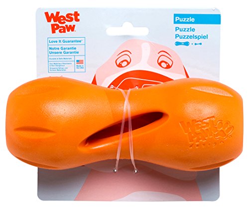 West Paw Zogoflex Qwizl Puzzle Toy, Large, Tangerine