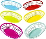 Talking Tables 6 Pack Reusable Plastic Colourful Food Basket