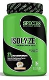 Species Nutrition Isolyze Whey Protein Powder, 100% Whey Isolate for Muscle Building, 27.5g Protein Per Scoop, No Sugar & Low Fat (Caramel Macchiato, 44 Servings)