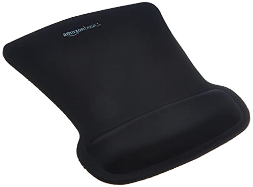 Amazon Basics Ergonomic Gel Computer Mouse Pad with Wrist Support Rest, 10.1 x 8.1 Inches
