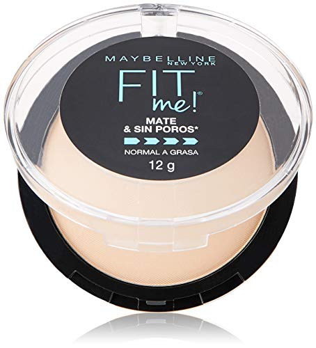 Maybelline Base de Maquillaje en Polvo Fit Me, 220 Nat Beige, 12 gr, matifica y controla brillo por 16h, minimiza la apariencia de poros, iguala el tono y la textura de la piel