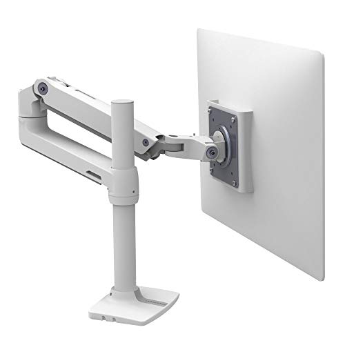 Ergotron LX monitor arm, tall pole (white, up to 34 inches)