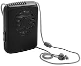 O2COOL Battery Powered Deluxe Necklace Fan For Personal Cooling With Adjustable Lanyard (Black)