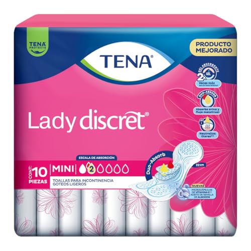 Tena Lady Toallas Para Incontinencia Tena Lady Discret Mini; 10 Piezas
