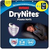 Huggies DryNites 3-4 años mejores pañales para la noche para bebes