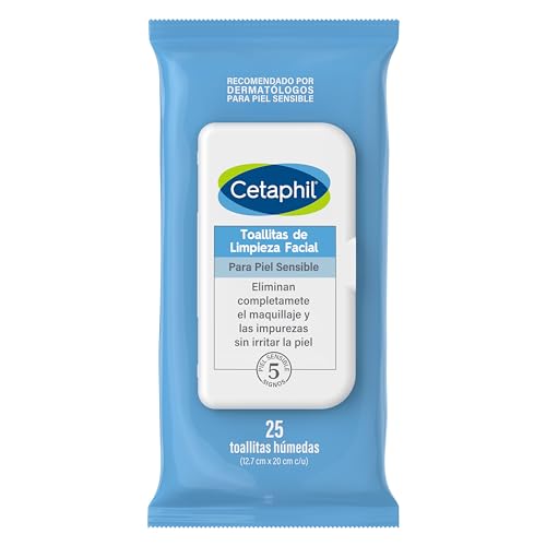 CETAPHIL® Toallitas Faciales Ultra Suaves, Eliminan Impurezas y Maquillaje, Sin Resequedad, 25 unidades, Todo Tipo de Piel, Piel Sensible