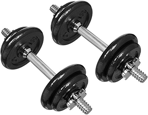 Amazon Basics Adjustable Dumbbell Hand Weight Set, 38 lb with Case