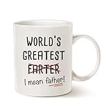 MAUAG Funny Best Dad Coffee Mug, World's Greatest F, I Mean Father, Best Cute Birthday Gifts for Dad Cup White, 11 Oz