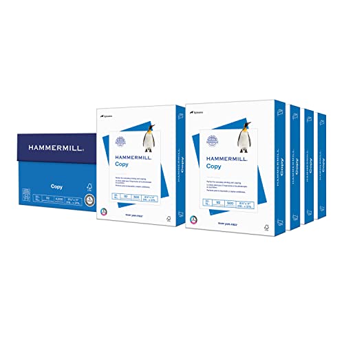 Hammermill 20 lb letter paper, 8 reams (4,000 sheets)