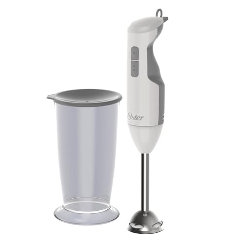 Oster® Batidora de inmersión blanca, con función turbo y eje de acero inoxidable