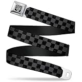 Buckle Down Seatbelt Belt Checker Weathered2 Black Gray 1 0